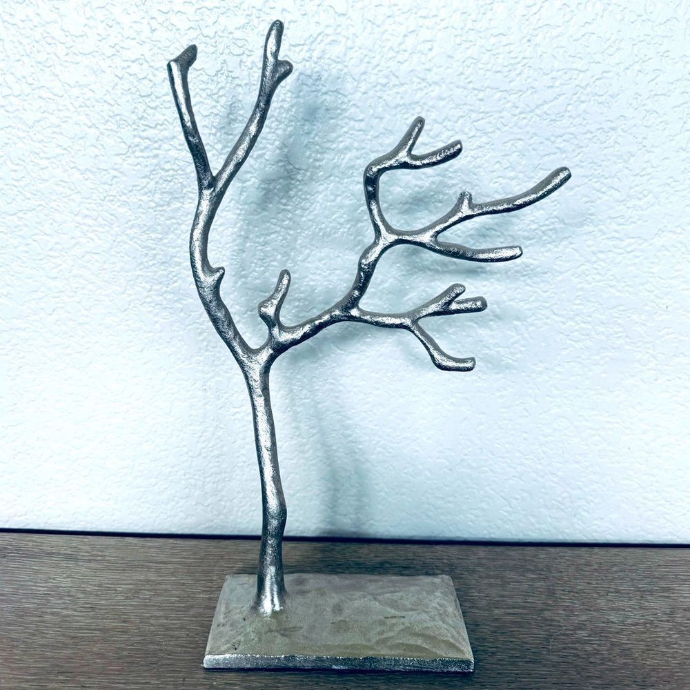 Threshold Silver Metal Jewelry Tree Display Stand